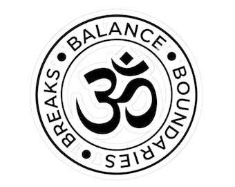 Om symbol balance boundaries breaks Sticker | Glossy Sticker
