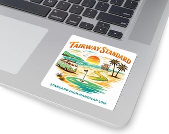 Fairway Standard Sticker | Vintage Beach Golf Van Sunset Kiss-Cut