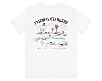 Fairway Standard golf course illustration Tee | Palm trees, putting green
