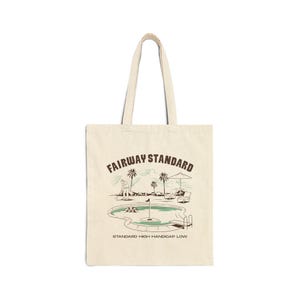 Fairway Standard Golf Course Illustration Tote Bag | Canvas Beach Market Bag image 1