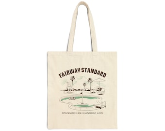 Fairway Standard Golf Course Illustration Tote Bag | Canvas Beach Market Bag
