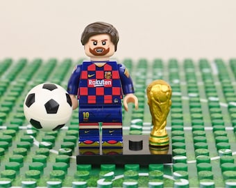 Minifigura de Leo Messi, Barcelona 19/20, Trofeo de la Copa del Mundo, Decoración para aficionados al fútbol