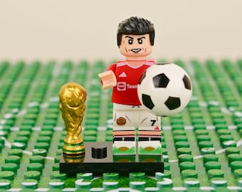 Cristiano Ronaldo Minifigure, Manchester United CR7, Soccer Fan Collectible, Cake Topper