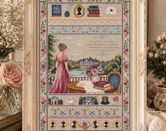 Pride and Prejudice Cross stitch pattern PDF