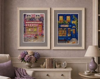 Set of two Shops Cross stitch pattern PDF