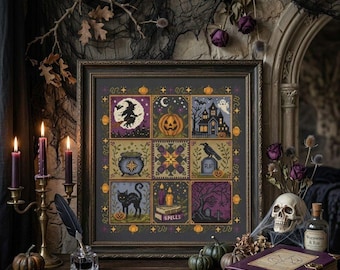 Halloween sampler kruissteekpatroon pdf