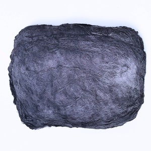 Hand Dyed Mawata Silk Hankies: Charcoal and Silver Fiber Arts