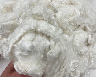 Undyed Mulberry Silk Throwster Fiber: Natural White Textile for Fiber Arts