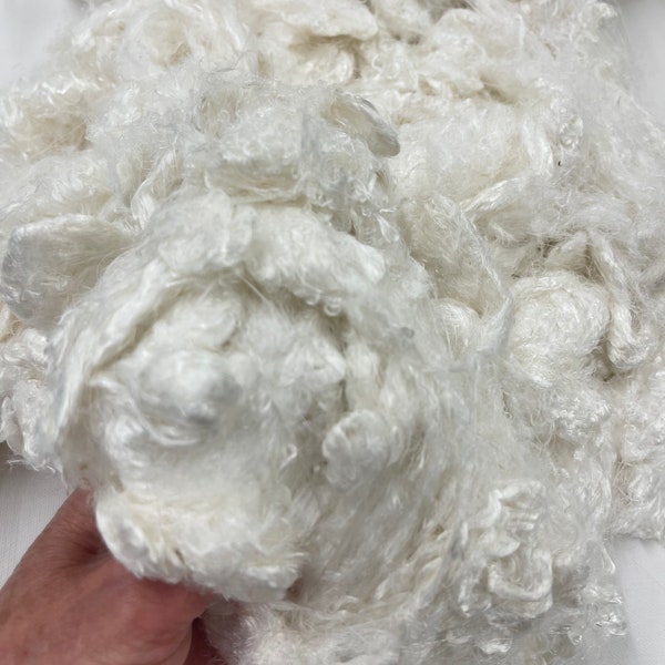 Undyed Silk Mulberry Throwster Fiber, Felting, Spinning, Fiber Arts, Handmade, Weaving, Natural Color, Textile Artist