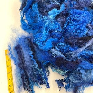 Hand Dyed Teeswater Wool Locks: Blue & Purple Fiber Art Supply
