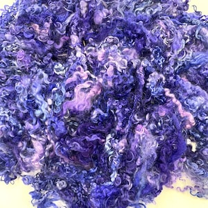 Hand-Dyed Teeswater Wool Locks: Purple Fiber Art Supply (2oz)