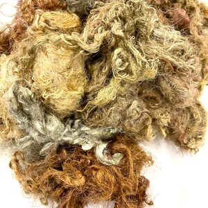 Hand Dyed Silk Mulberry Throwster Fiber for Felting, Spinning, Knitting, Weaving, Mixed Media Arts, TAN, CLAY and KHAKI Natural, Weaving