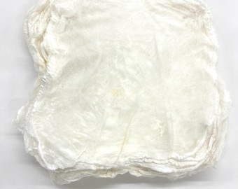 Natural Mawata Silk Hankies: Undyed Fiber for Felting, Spinning, Weaving