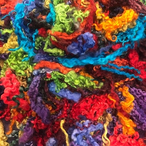 Hand-Dyed Wensleydale Teeswater Wool Locks: Multicolor Fiber Art Supply