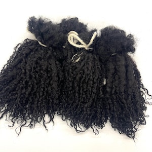Hand Dyed 1st Clip Teeswater Wool Long Locks for Felting, Spinning, Weaving, Knitting, BLACK/CHOCOLATE, Handmade, Textile, Fiber