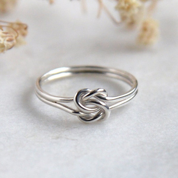 Double knot ring Sterling silver ring Infinity knot Promise ring Friendship knot ring Love knot ring Celtic ring Silver knot ring Katstudio