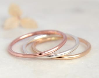 Delicate Sterling Silver Stacking Ring: 1.3mm Minimalist Jewelry