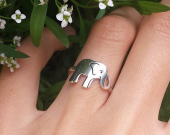 Elephant ring Sterling silver ring Elephant jewelry Animal silver ring Recycled Eco friendly Bridesmaid gift Silver elephant ring KatStudio