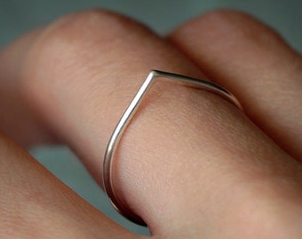 Sterling Silver Pointy Ring: Teardrop Peak Design