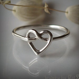 Heart knot ring Sterling Silver Love knot ring Infinity heart ring Celtic heart knot ring Love and friendship ring Jewelry by Katstudio image 1