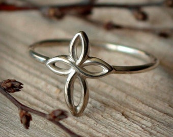Silver infinity cross ring Infinity Celtic cross ring Celtic ring Cross ring Sterling silver cross ring Love cross Celtic Jewelry Katstudio