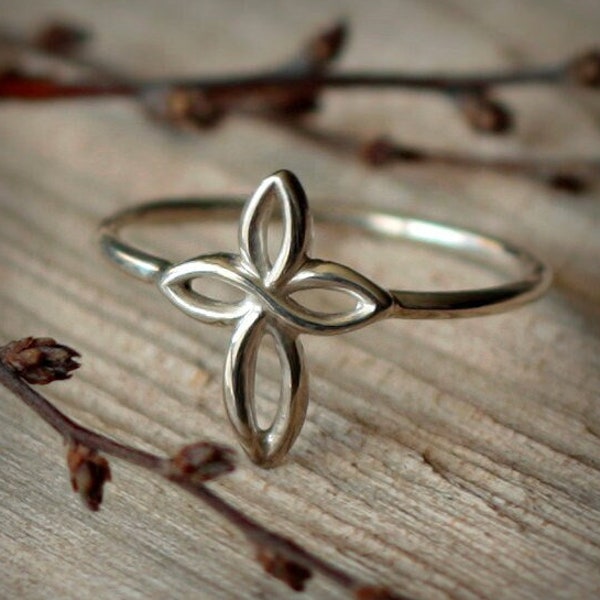 Silver infinity cross ring Infinity Celtic cross ring Celtic ring Cross ring Sterling silver cross ring Love cross Celtic Jewelry Katstudio