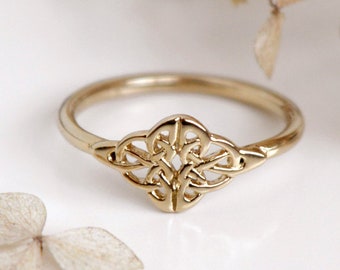 Celtic knot ring Gold plated sterling silver celtic knot Gold celtic knot ring Infinity knot Love knot ring Celtic ring Jewelry by Katstudio