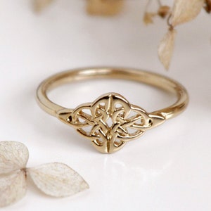 Celtic knot ring Gold plated sterling silver celtic knot Gold celtic knot ring Infinity knot Love knot ring Celtic ring Jewelry by Katstudio