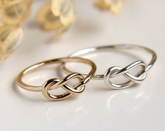 Infinity knot ring in sterling silver or gold plated sterling silver Handmade Jewelry by KatStudio