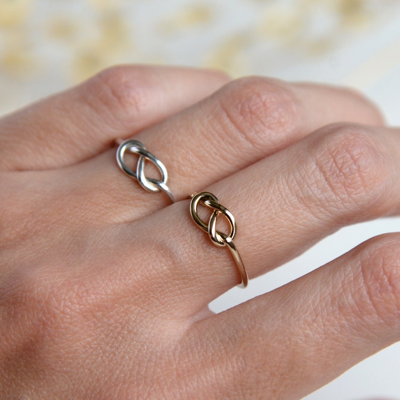 Infinity knot ring in sterling silver or gold plated sterling silver Handmade Jewelry by KatStudio image 2