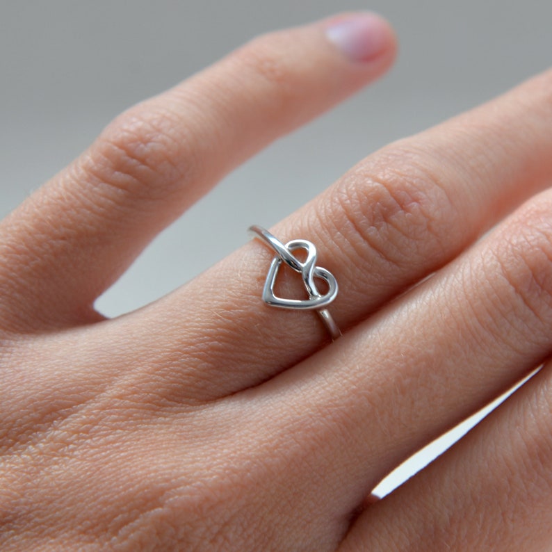 Heart knot ring Sterling Silver Love knot ring Infinity heart ring Celtic heart knot ring Love and friendship ring Jewelry by Katstudio image 2