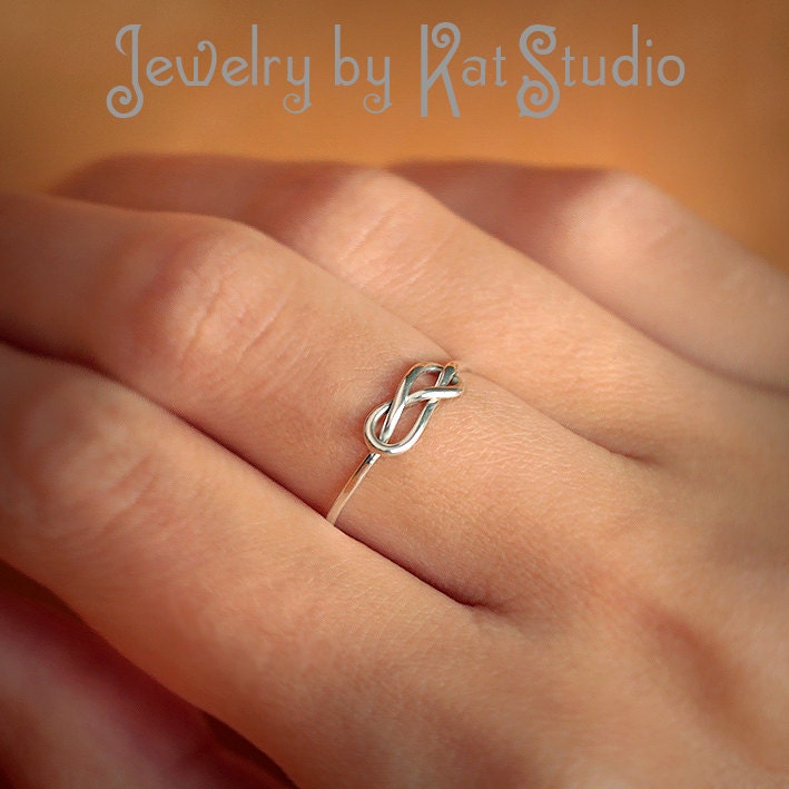 Infinity Knot Ring in Sterling Silver or Gold Plated Sterling - Etsy