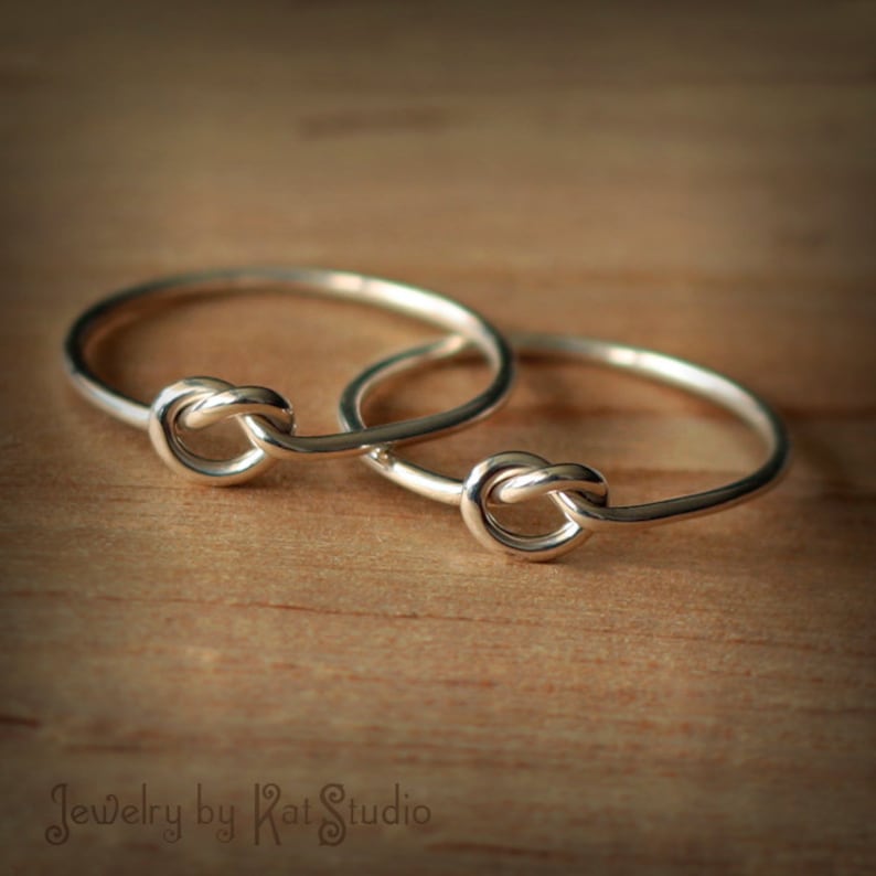 2 Friendship Knot Rings Set of Two Best Friends Rings Etsy