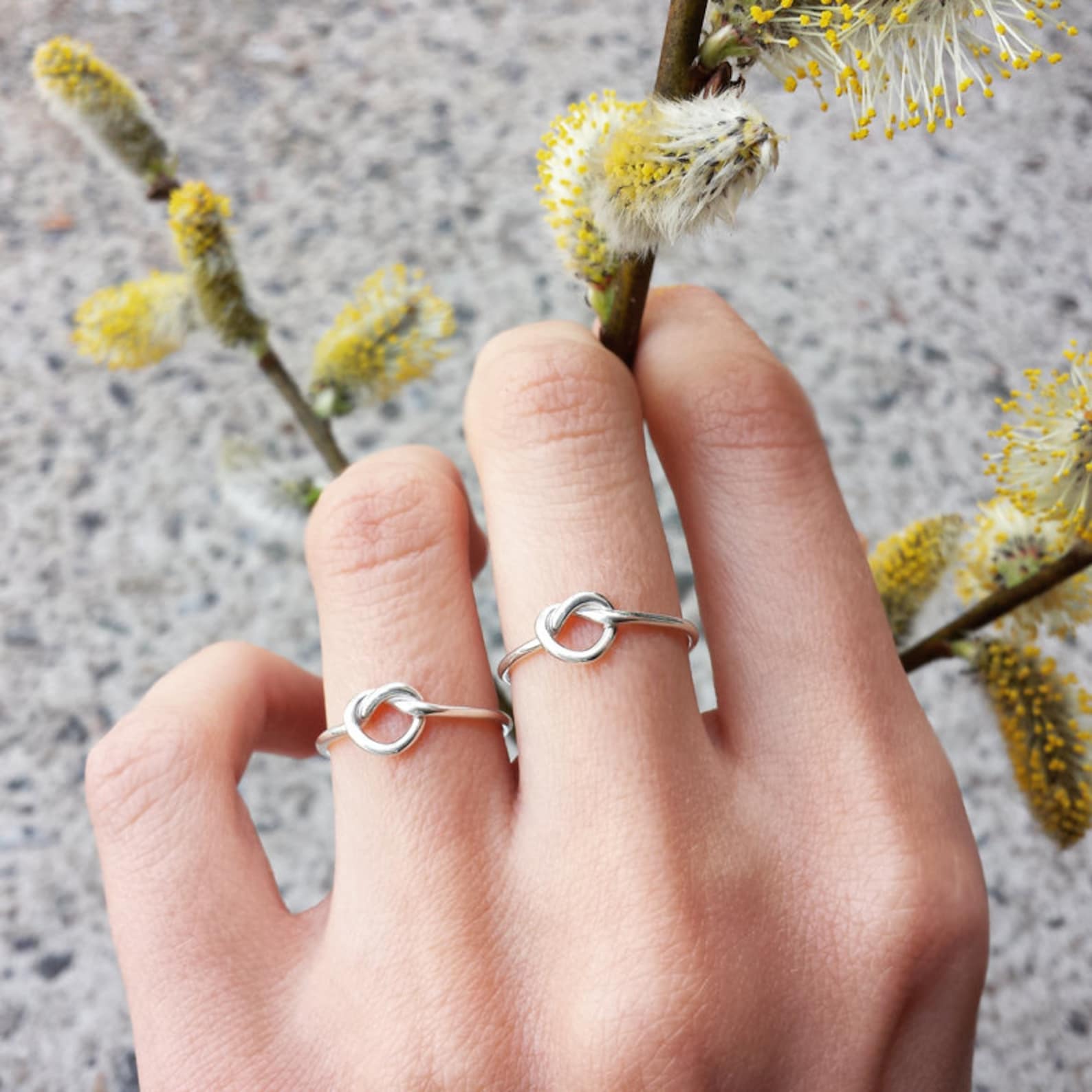 2 Friendship Knot Rings Set of Two Best Friends Rings Etsy