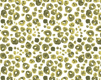 Organic Cotton Fabric by Cloud9 Fabrics, Spotties Green from the Grasslands Collection by Sarah Watson, Quilter's Weight
