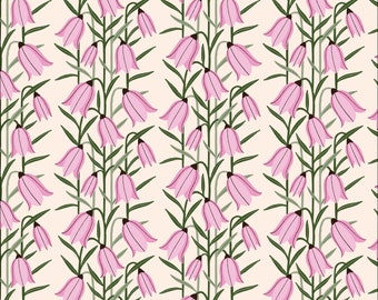 Organic Cotton Fabric, Cloud 9 Organic Cotton, Blooming Bells from the Wild Haven Collection by Juliana Tipton, Quilters Weight