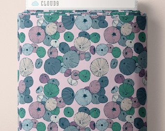 Cloud 9 Organic Cotton Fabric, Sea Urchin in Light Pink from the Seashell Serenade Collection by Jayme Murray, Quilters Weight