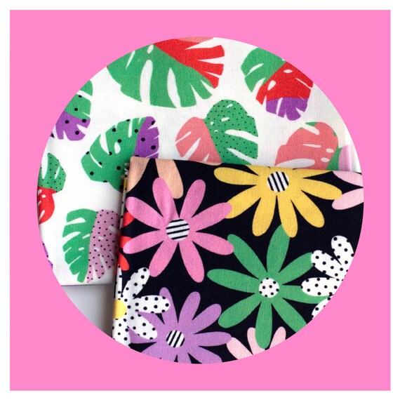 Happy Monstera - Happy Days - Brook Gossen - Cloud 9 Fabrics - Poplin Happy Monstera - Happy Days - Brook Gossen - Cloud 9 Fabrics - Poplin