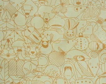 Yellow Organic Cotton Fabric, Golden Meadow Poplin from the Charley Harper End Papers Basics Collection by Birch Fabrics