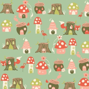 Forest Fabric, Monaluna Organic Cotton Fabric, Elvendale Vert Poplin from the Amour Vert