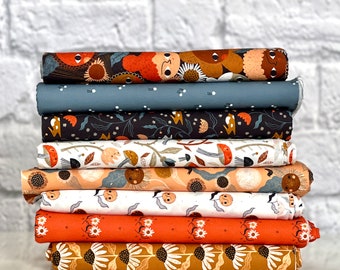 Fabric Bundle, 8 Fat Quarters, Cloud 9 Organic Cotton, The Idea Garden Collection by Meenal Patel, Quilters Weight