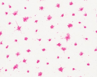 Pink and White Organic Cotton Fabric, Cloud 9 Organic Cotton, Speckled Pink,  Brush Strokes Collection, Quilters Weight