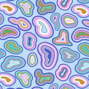 Organic Cotton Floral Fabric, Cloud 9 Organic Cotton, Infinite Agate from The Stardust Collection by Elizabeth Olwen , Quilters Weight