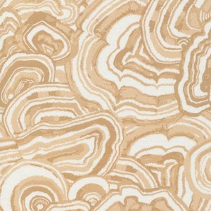 May include: Abstract pattern with swirling, concentric circles in shades of brown and white. The pattern resembles agate or a cross-section of a geode.