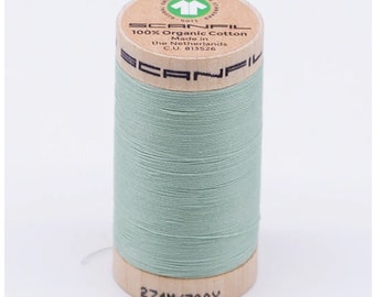 Scanfil 30 weight Organic Cotton Sewing Thread, Color: Spray 4820, 300 yard spool, GOTS certified, 100% Organic Cotton