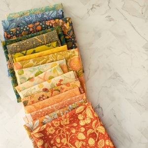 Fat Quarter Bundle, 16 Fat Quarters from The Bountiful Collection By Mustard Beetle, Birch Organic Cotton Fabrics