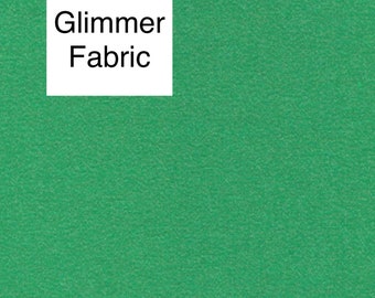 Glimmer Fabric, Cloud 9 Organic Cotton, Emerald from the Glimmer Solids Collection, Green with gold sparkly fabric
