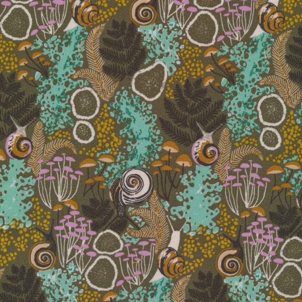 EOB 38x44”, Snail Fabric, Cloud 9 Organic Cotton, Snail trails from  the Into the Woods Collection by Sarah Watson, Quilters Weight