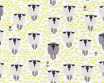 Organic Cotton Sheep Fabric, Cloud 9 Organic Cotton, Sheep from The Ed Emberley Favorites Collection, Quilters Weight