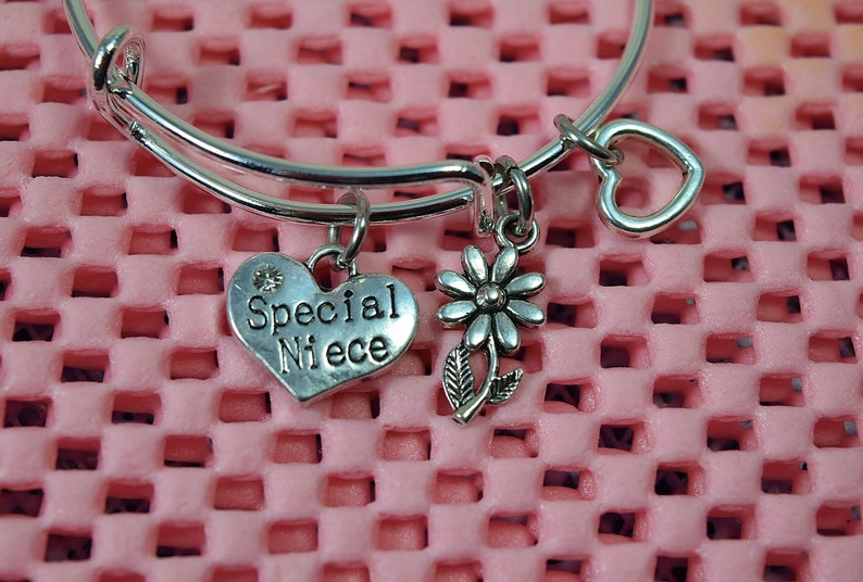 Child Size Special Niece Bracelet....Expandable Silver Plated Bangle Bracelet